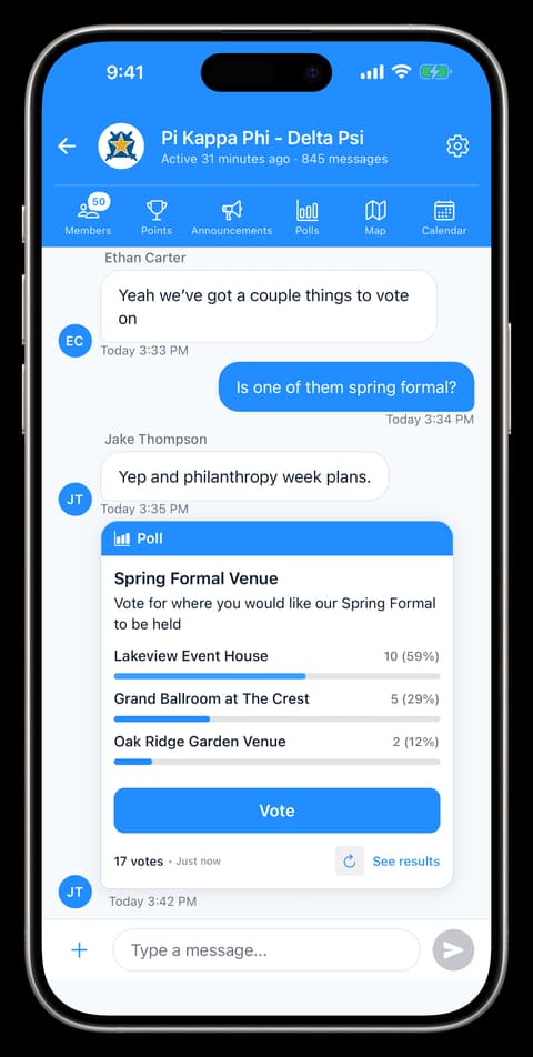 CliqWave organization chat for members